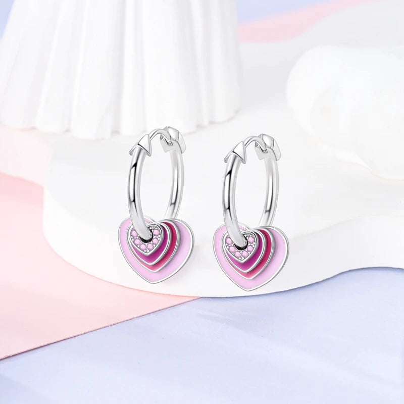 Boucles d'Oreilles Créoles Argent 925 Cristal - Design Élégant Femme
