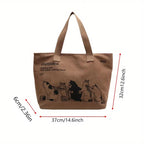 Bolso tote de lona para mujer - Gran capacidad, cierre de cremallera, ideal para el trabajo.