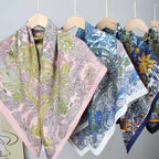 Foulard Carré Twill Motif Floral 90x90cm — Élégance Printanière