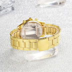Coffret Bijoux Montre Femme Dorée 5 Pièces — Montre Quartz + Bague + Collier + Boucles d'Oreilles