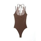 Body Halter de Encaje Floral para Mujer con Espalda Descubierta – Corte Estructurado y Elegante | XS S M L