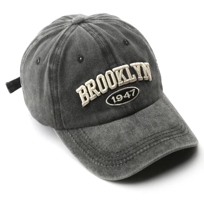 Casquette Baseball Brooklyn Alphabet Coton - Style Cowboy Ajustable Unisexe Outdoor