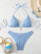 Bikini sexy con volantes para mujer 2026 - Traje de baño de dos piezas de tiro bajo para la playa de verano