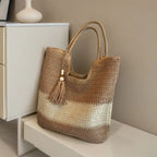 Sac de Plage Tote Tressé Femme — Grande Capacité Été FuturaTrend