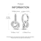 Pendientes de aro con cristales en plata de ley 925: un diseño elegante para mujer.