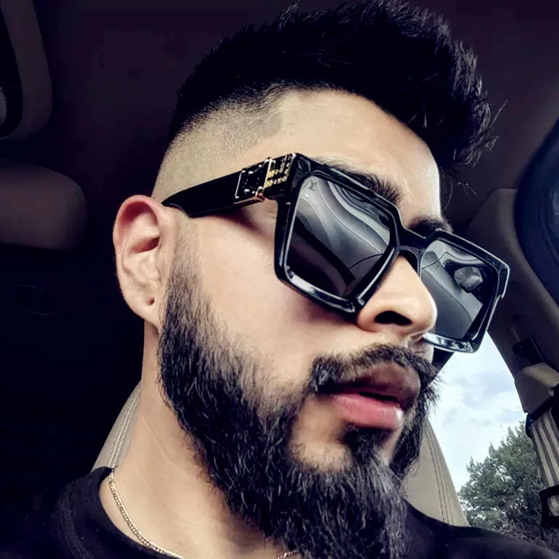 Lunettes de Soleil Carrées Homme Luxury - Design Rétro UV400