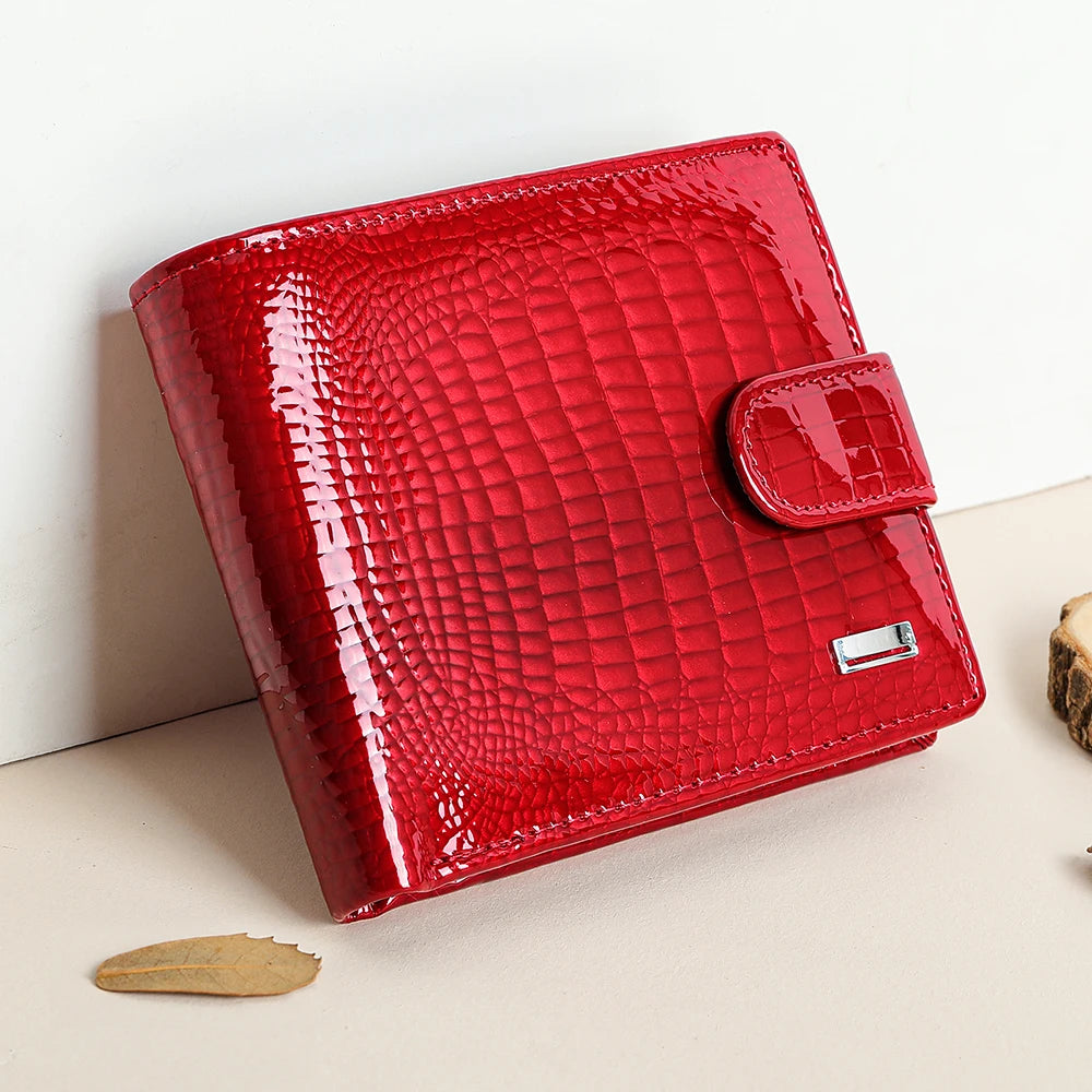 Portefeuille Femme Cuir Verni Compact — Grande Capacité Multifonction FuturaTrend
