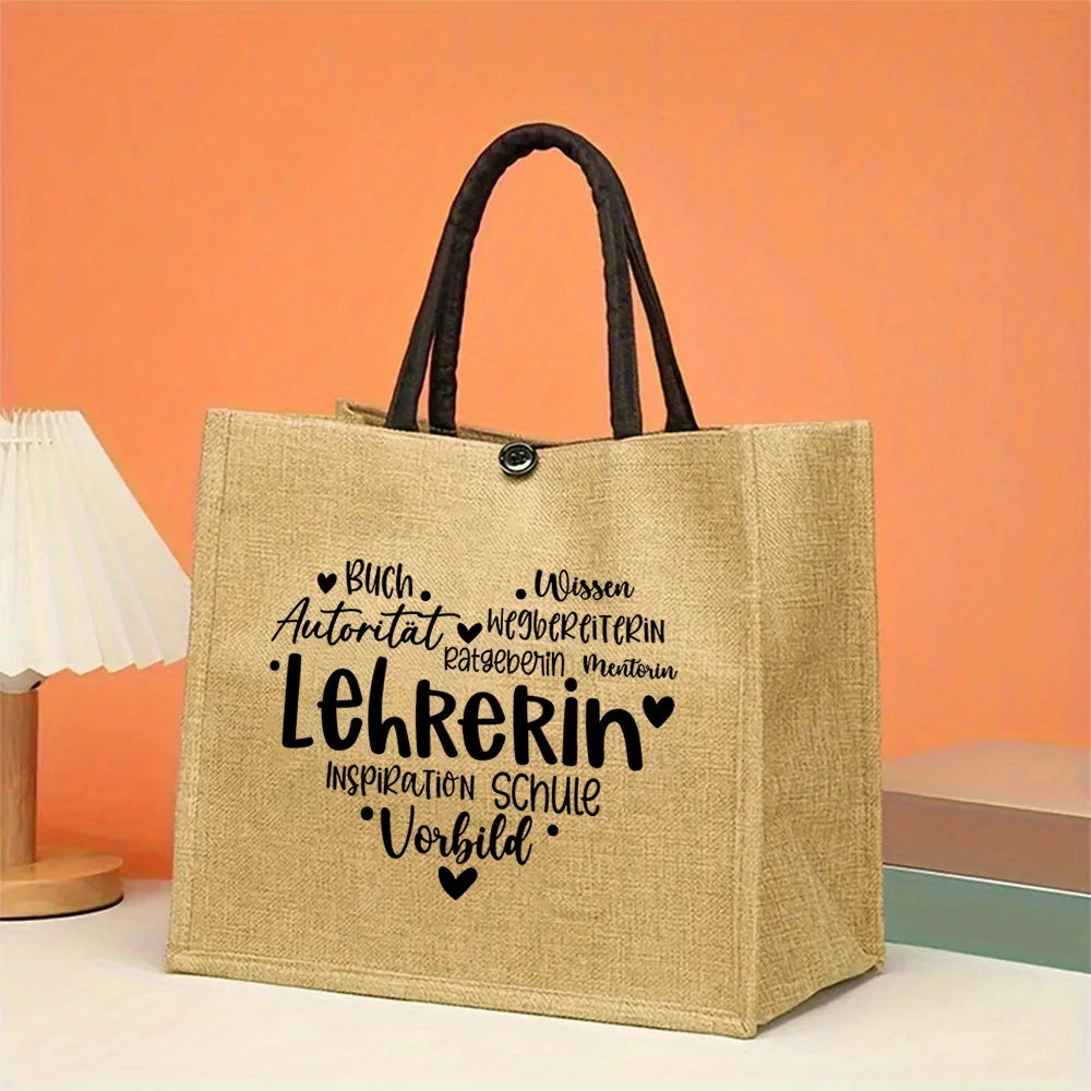 Sac Tote Lin Léger Chic Plage Voyage Shopping - Cadeau Écologique Réutilisable