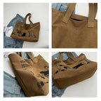 Bolso tote de lona para mujer - Gran capacidad, cierre de cremallera, ideal para el trabajo.