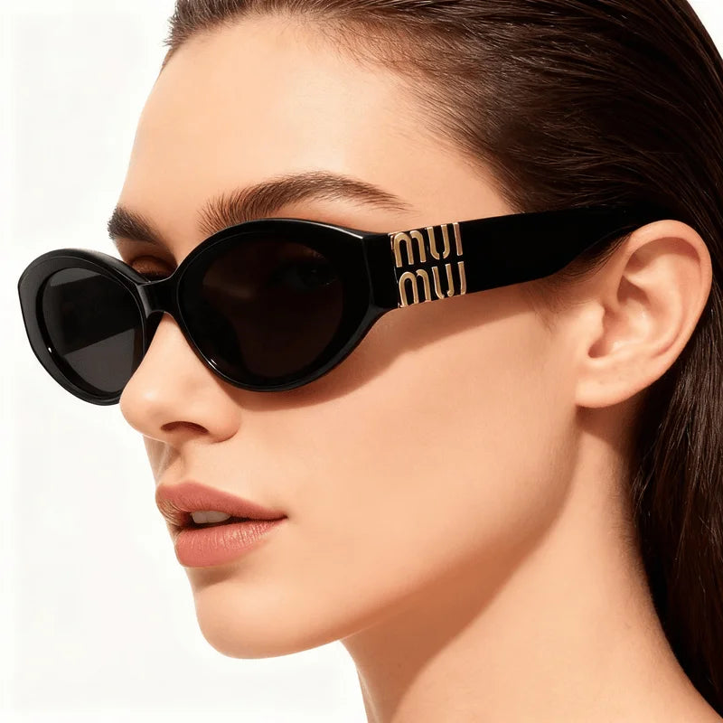 Unisex Glamour Sonnenbrille Oval - Minimalistische Mode UV400