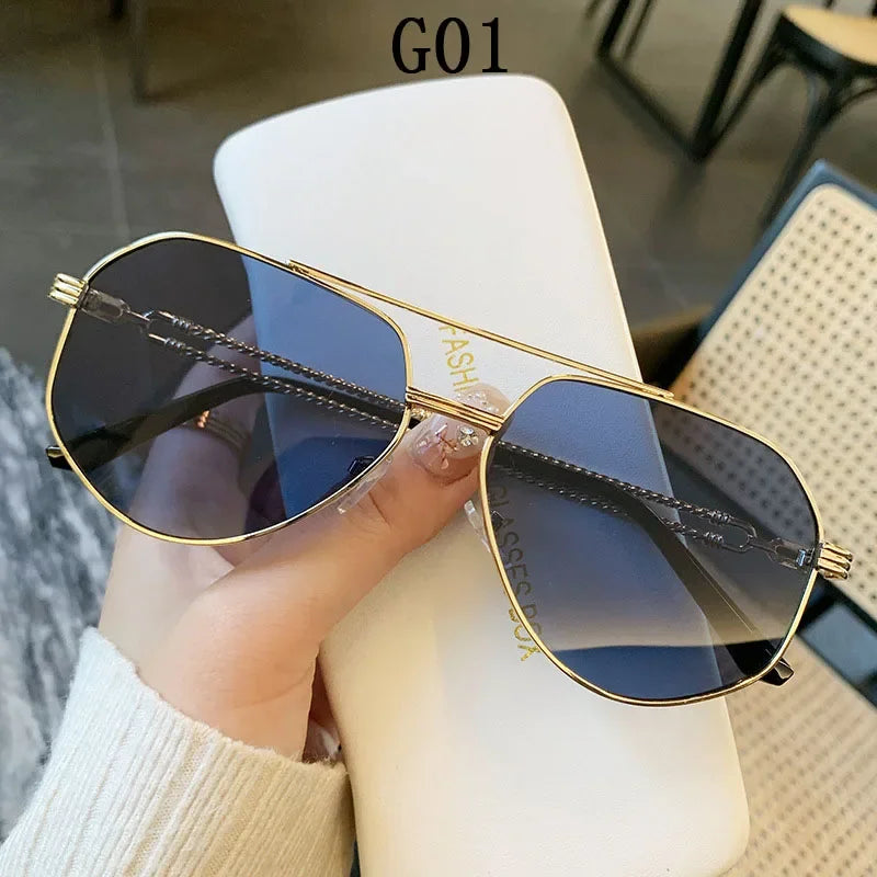 Gafas de sol aviador vintage — Lujo de diseñador UV400 unisex