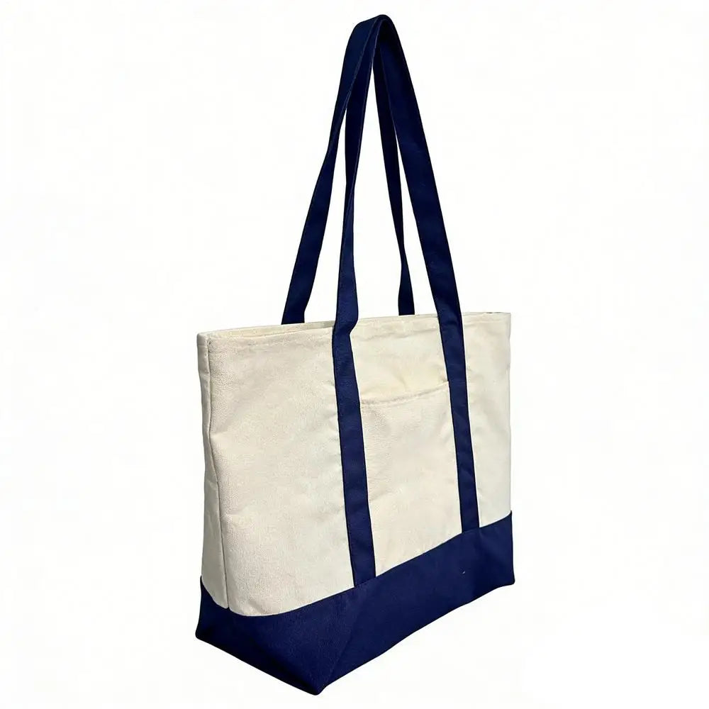 Grand Sac Tote Canvas Femme Réutilisable - Broderie Plage Voyage Gym Shopping
