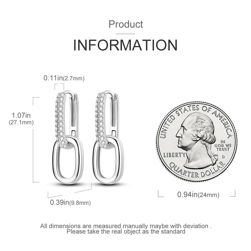 Boucles d'Oreilles Créoles Argent 925 Cristal - Design Élégant Femme