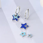 Pendientes de aro con cristales en plata de ley 925: un diseño elegante para mujer.