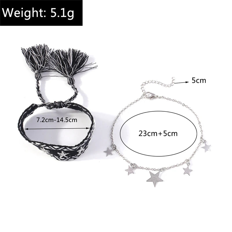 Bracelet de Cheville Bohème Perlé - Bijou de Pied Brodé