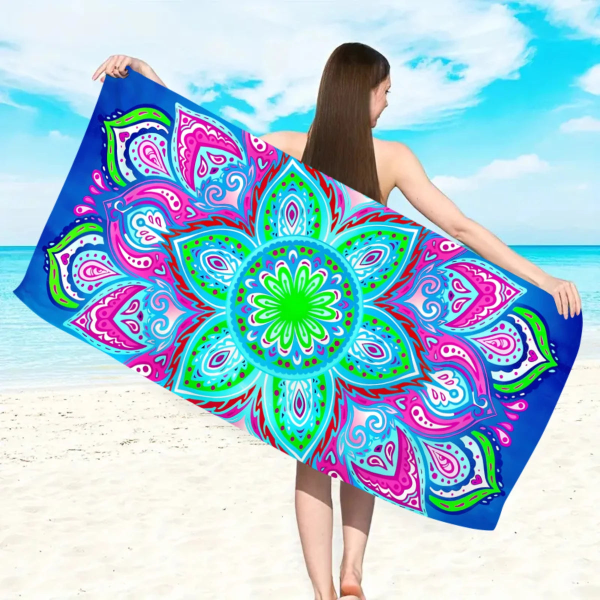 Serviette de Plage Bohème Microfibre - Séchage Rapide Multifonction Voyage