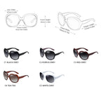 Lunettes de Soleil Rondes Oversize Femme — Style Vintage, 5 Coloris