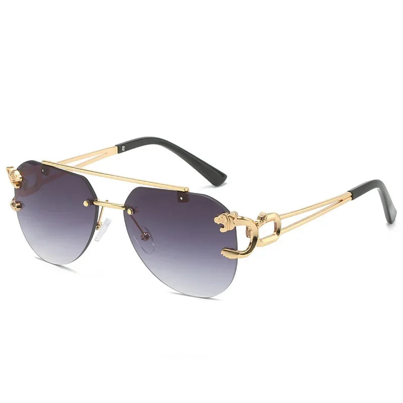 Lunettes de Soleil Femme Luxury Sans Monture 2025 - Oversized Rétro UV400