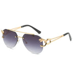 Gafas de sol de mujer sin montura oversized — Lujo Retro UV400 2025