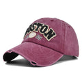 Casquette Baseball BOSTON Rétro Brodée - Chapeau Soleil Hip Hop Printemps Automne Ajustable
