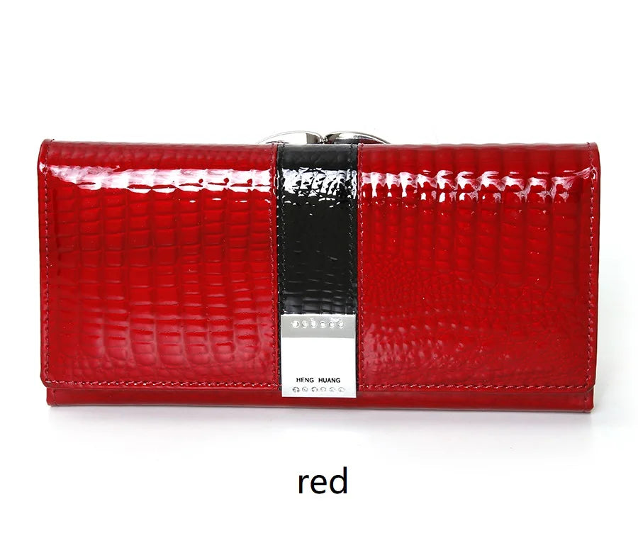 Cartera de mujer de piel de cocodrilo de lujo – Clutch largo premium FuturaTrend