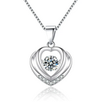 925 Sterling Silver Heart Pendant Necklace for Women-0