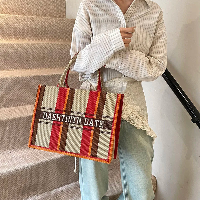 Sac de Plage Boho Fashion Grande Capacité - Tote Canvas Designer Été 2025