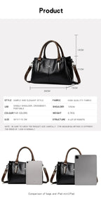 Sac à Main Cuir Souple Femme - Grand Cabas Luxury Épaule Crossbody
