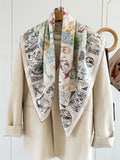 Foulard Carré Soie 100% Grand Format 88cm — Châle Écharpe Luxury Femme