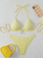 Bikini sexy con volantes para mujer 2026 - Traje de baño de dos piezas de tiro bajo para la playa de verano