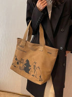 Bolso tote de lona para mujer - Gran capacidad, cierre de cremallera, ideal para el trabajo.