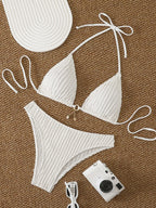 Bikini sexy con volantes para mujer 2026 - Traje de baño de dos piezas de tiro bajo para la playa de verano
