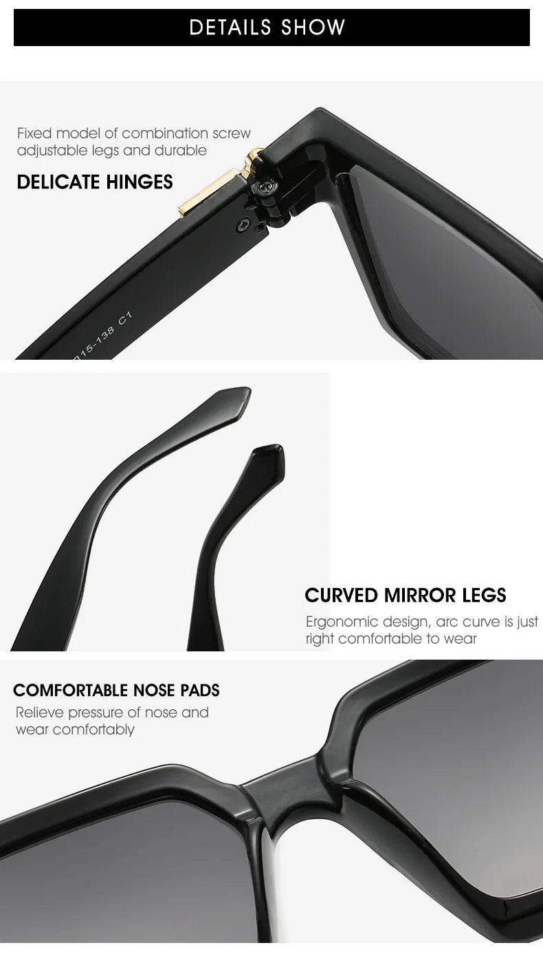 Lunettes de Soleil Carrées Homme Luxury - Design Rétro UV400