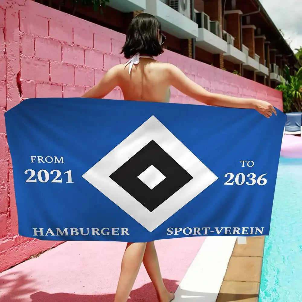 Serviette de Plage Hamburger SV Microfibre Colorée - Séchage Rapide Yoga Spa Gym Piscine