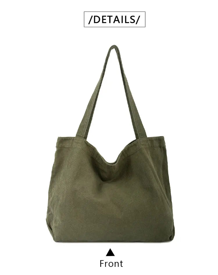Sac de Plage Tote Canvas Minimaliste Grande Capacité — Couleur Unie FuturaTrend