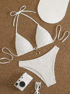 Bikini sexy con volantes para mujer 2026 - Traje de baño de dos piezas de tiro bajo para la playa de verano