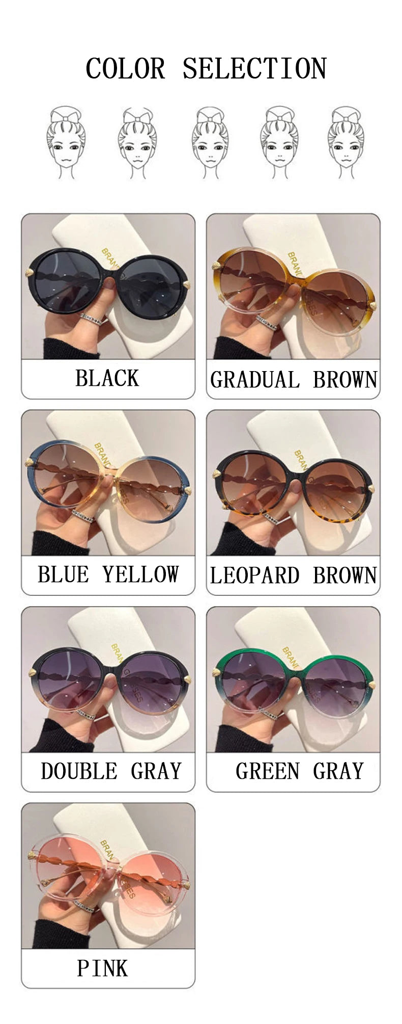 Lunettes de Soleil Femme Rondes Oversize — Luxury Vintage Fashion UV400