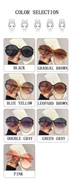 Lunettes de Soleil Femme Rondes Oversize — Luxury Vintage Fashion UV400