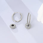 Pendientes de aro con cristales en plata de ley 925: un diseño elegante para mujer.