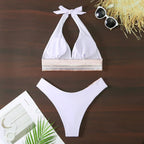 Bikini sexy 2026 para mujer, estilo halter, tanga y cintura alta - Traje de baño brasileño de dos piezas