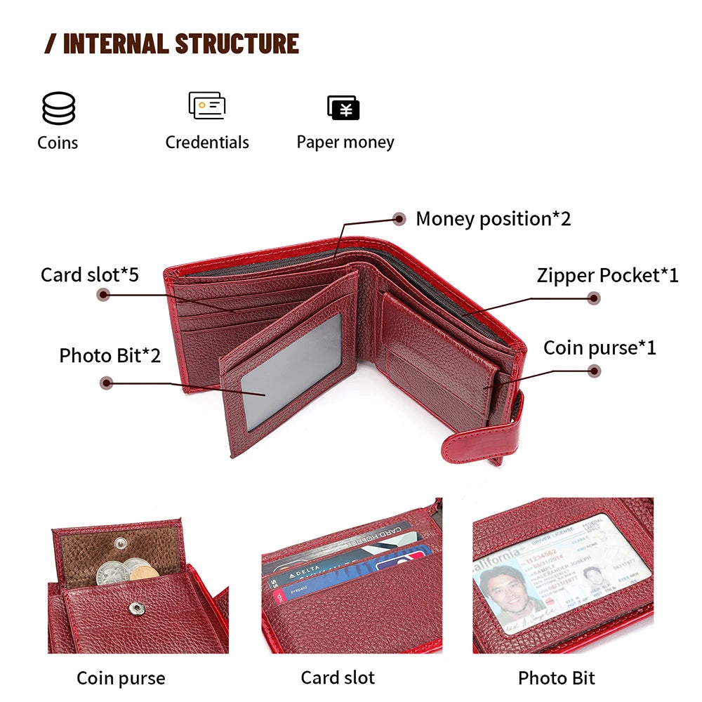 Portefeuille Femme Cuir Verni Compact — Grande Capacité Multifonction FuturaTrend