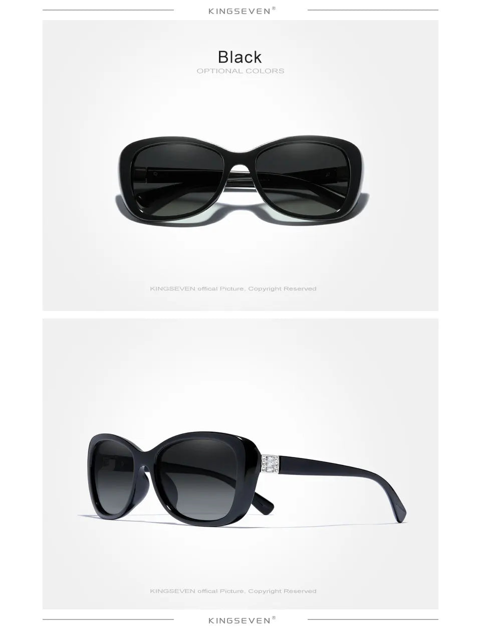 Lunettes de Soleil Femme KINGSEVEN Polarisées Ovales - Protection UV400 Gradient