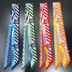 Seidenbandana mit floralem Wellenmuster - Luxus Haaraccessoire