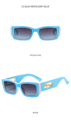 Lunettes de Soleil Rectangulaires Petites Unisexe — Vintage UV400 Travel