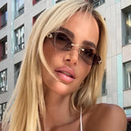 Luxury Polygonal Women's Sunglasses — Elegant Metal Rhombus UV400