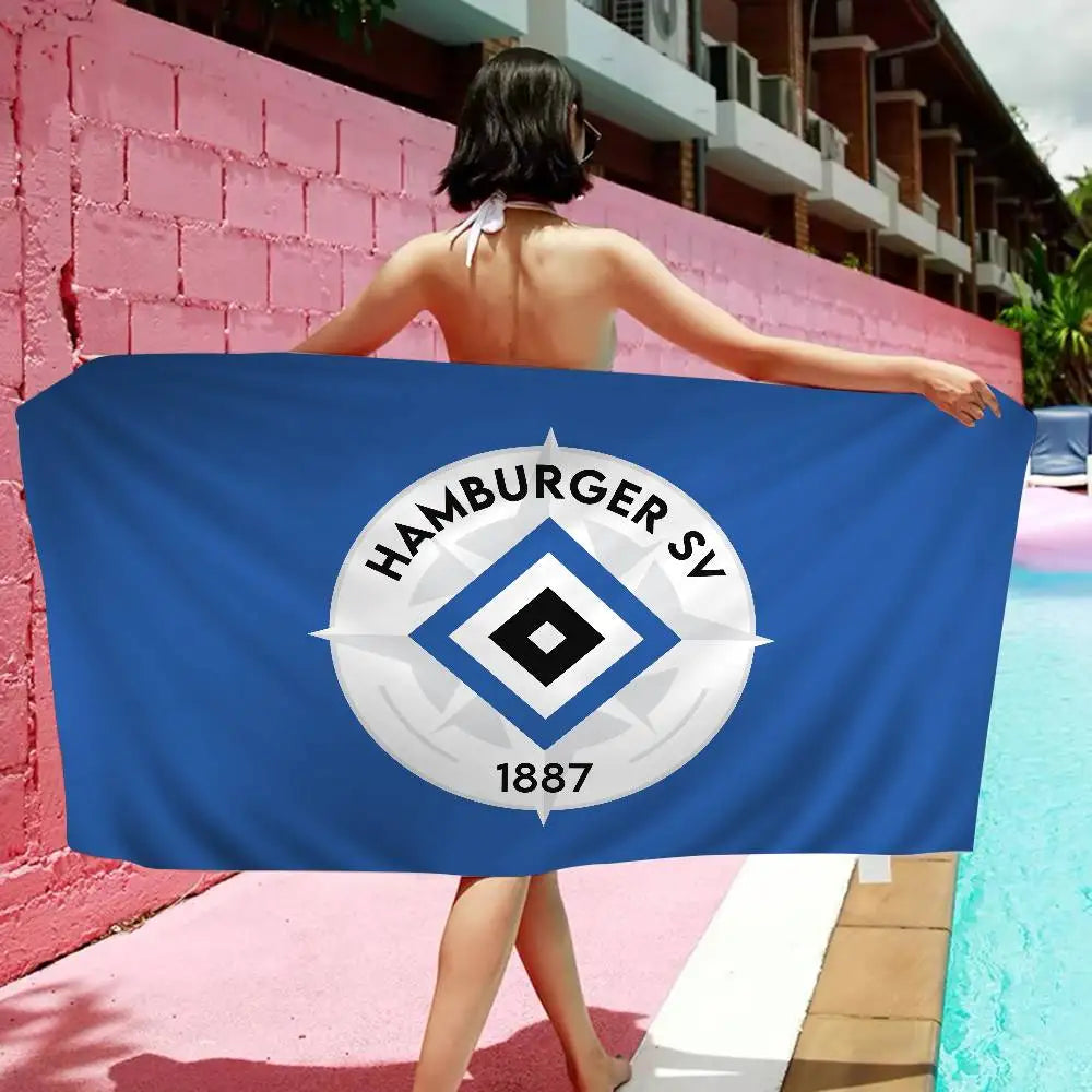 Serviette de Plage Hamburger SV Microfibre Colorée - Séchage Rapide Yoga Spa Gym Piscine