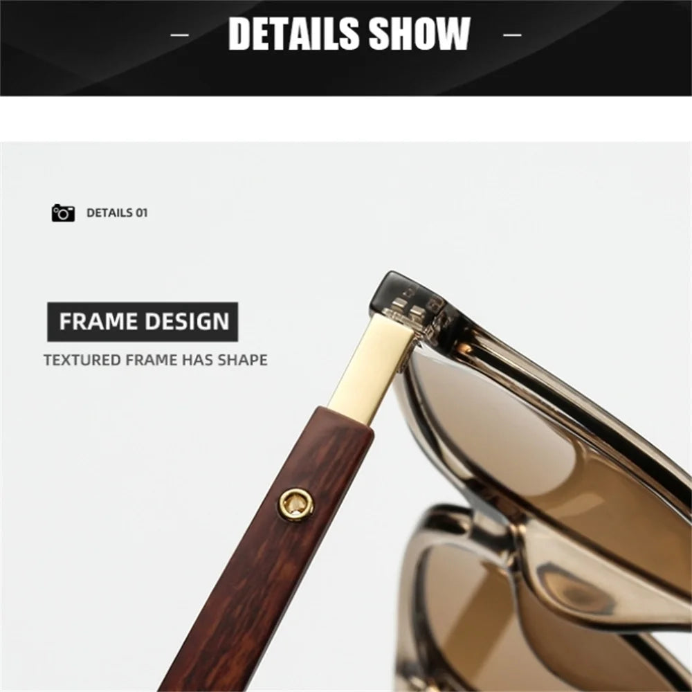 Gafas de Sol Retro Madera Lujo — Diseño Vintage UV400 Unisex