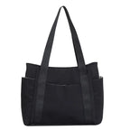 Bolso Tote Mujer Negro - Grande Formato Nylon Ligero para Viaje y Diario