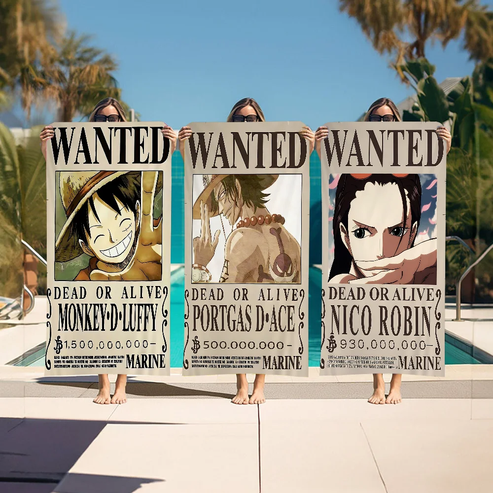 Serviette de Plage ONE PIECE Anime Enfants - Absorbante Séchage Rapide Voyage Gym Camping