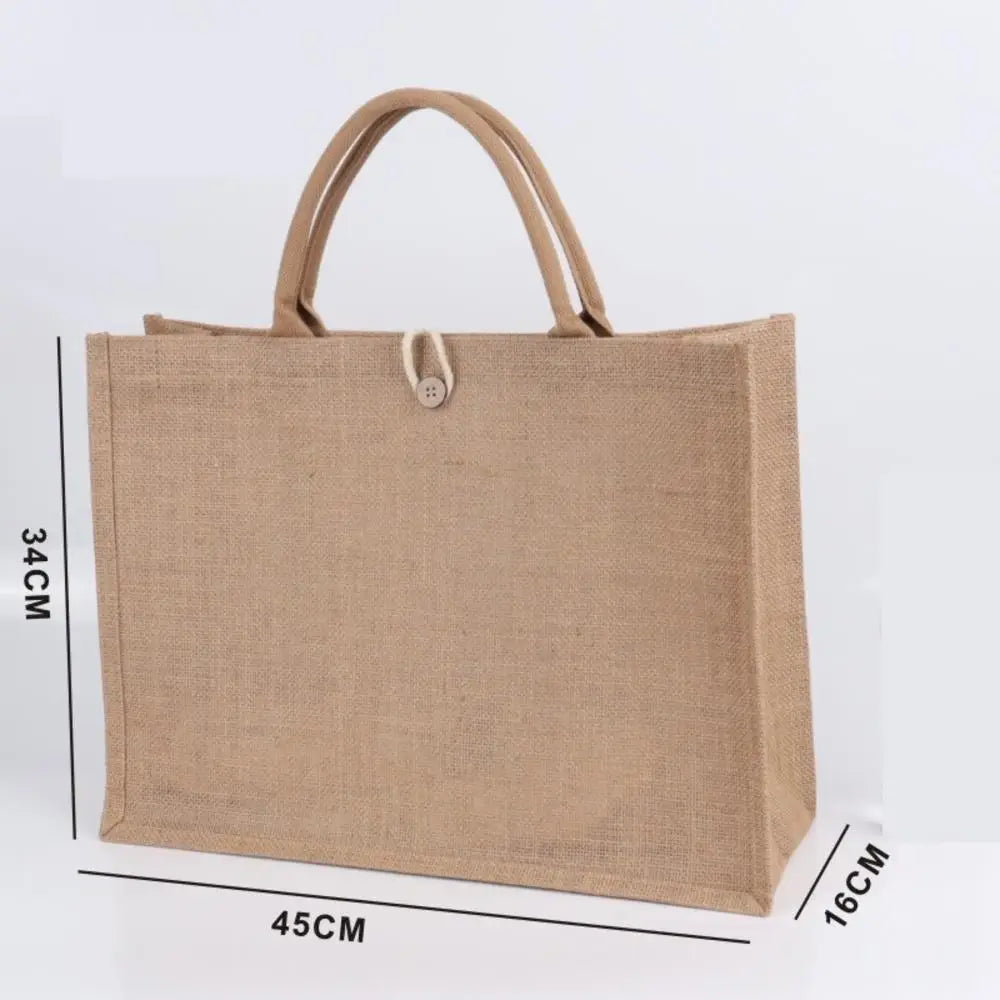 Sac Tote Lin Toile de Jute Femme Plage Écologique - Shopping Épaule Tailles Multiples
